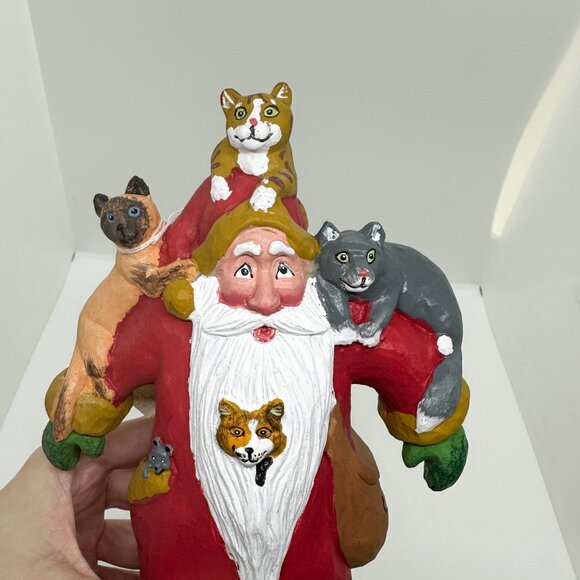 Vtg 98 House Hatten Susan Smith Cat-Tastrophe Santa Cats Crazy Lady Christmas - Picture 4 of 12